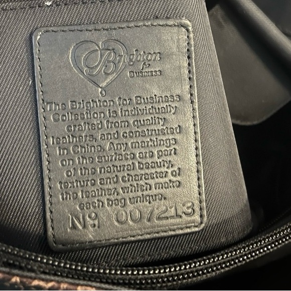 Brighton Black and Brown Croc-Embossed Laptop Bag - Picture 11 of 16